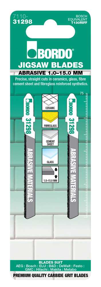 Bordo Straight Cut Carbide GritEdge Jigsaw Blade