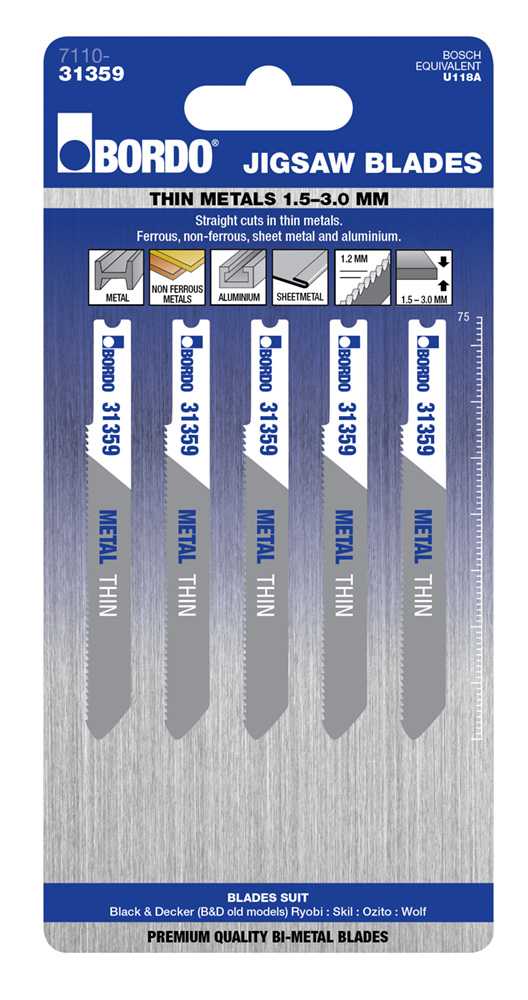 Bordo HSS Uni Shank Thin Jigsaw Blade