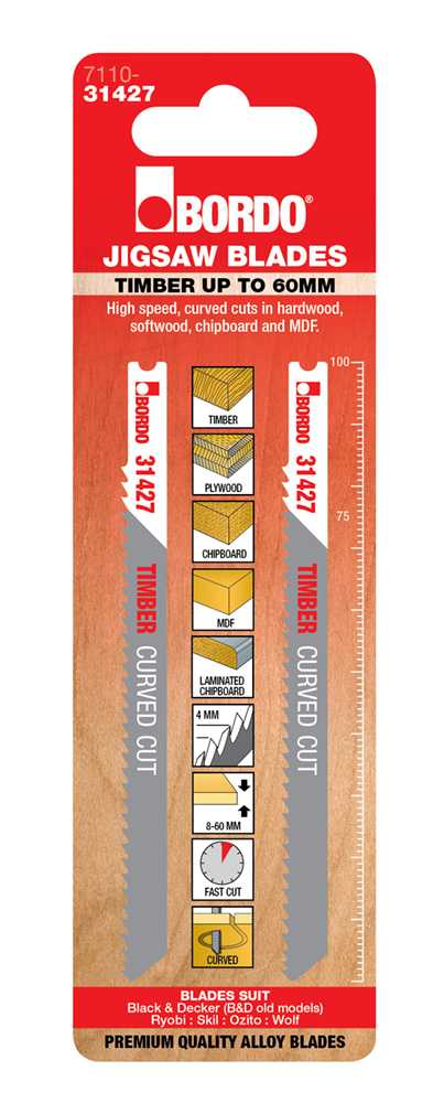 Bordo Hcs Uni Shank Curved Cut Jigsaw Blade