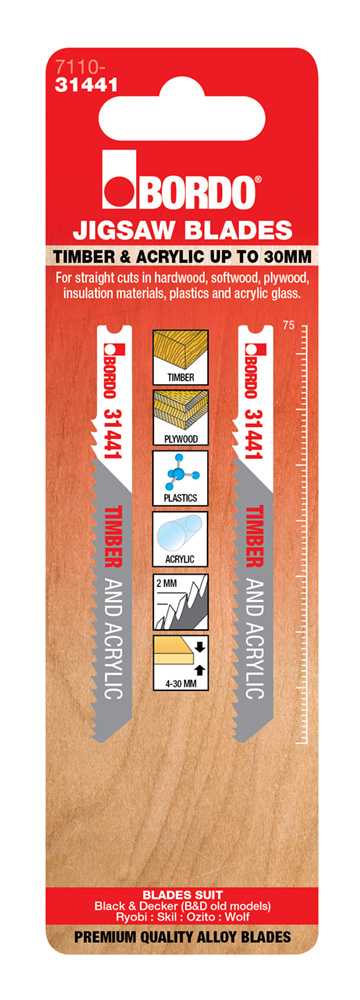 Bordo Hcs Uni Shank Straight Cut Jigsaw Blade