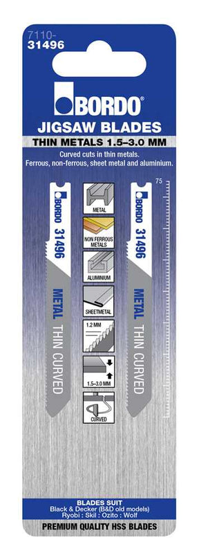 Bordo Thin Curved Cut Universal Jigsaw Blade