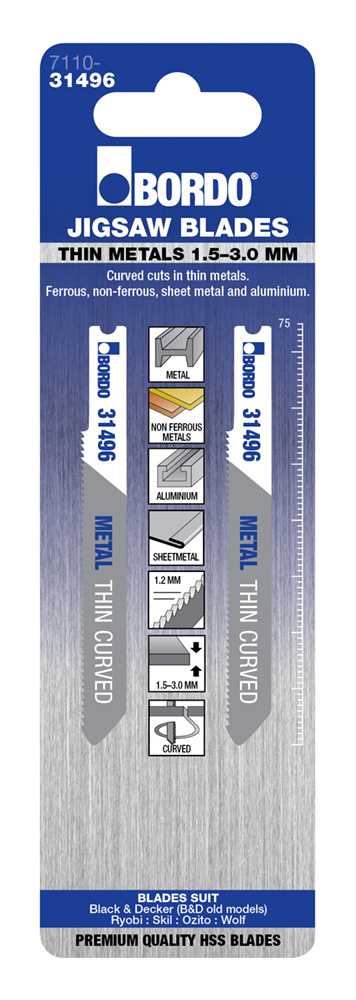 Bordo Thin Curved Cut Universal Jigsaw Blade