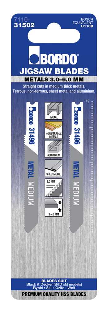 Bordo Medium Straight Cut Universal Jigsaw Blade