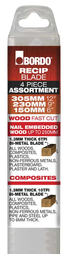 Bordo Timber Cutting Reciprocating Saw Blade Assortment Blades