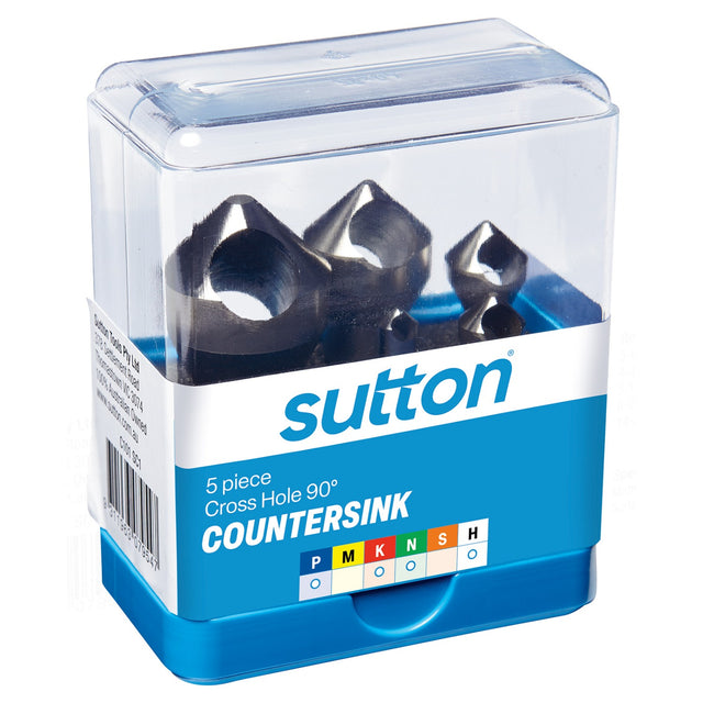 Sutton Deburring C'SINK C101 SC1 SET 5Pce Cross Hole HSS 90deg