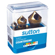 Sutton Deburring C'SINK C102 SC1T SET 5Pce Cross Hole HSS TIN 90deg