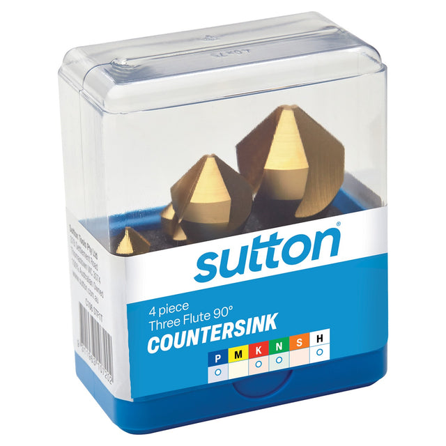 Sutton COUNTERSINK C106 THREE FLUTE HSS TIN 90DEG - COUNTERSINK C106 901 THREE FLUTE HSS TiN 90deg