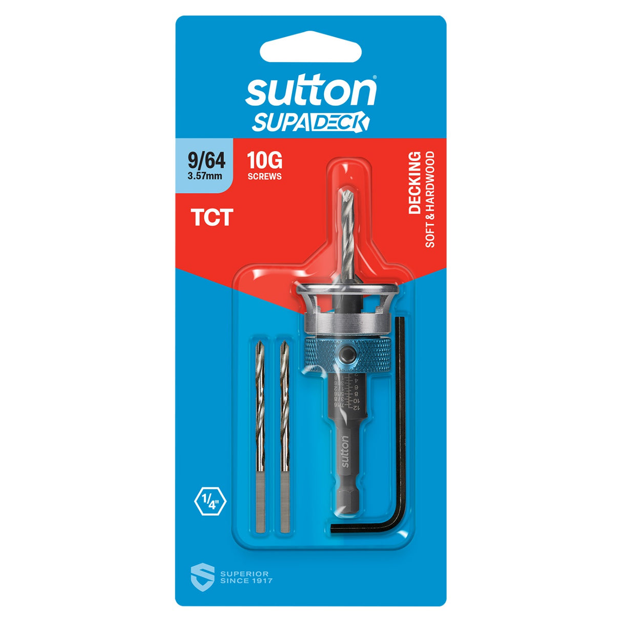 Sutton DRILL C118 TCT COUNTERSINK TCT SUPADECK - DRILL C118 TCT COUNTERSINK TCT SUPADECK 1/8IN (8G)