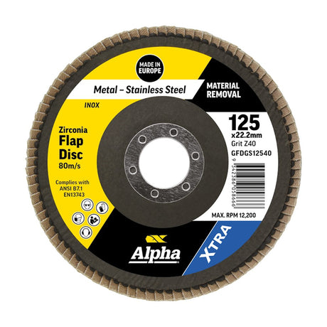 Sheffield Flap Disc Z40 Grit Zirconia Xtra