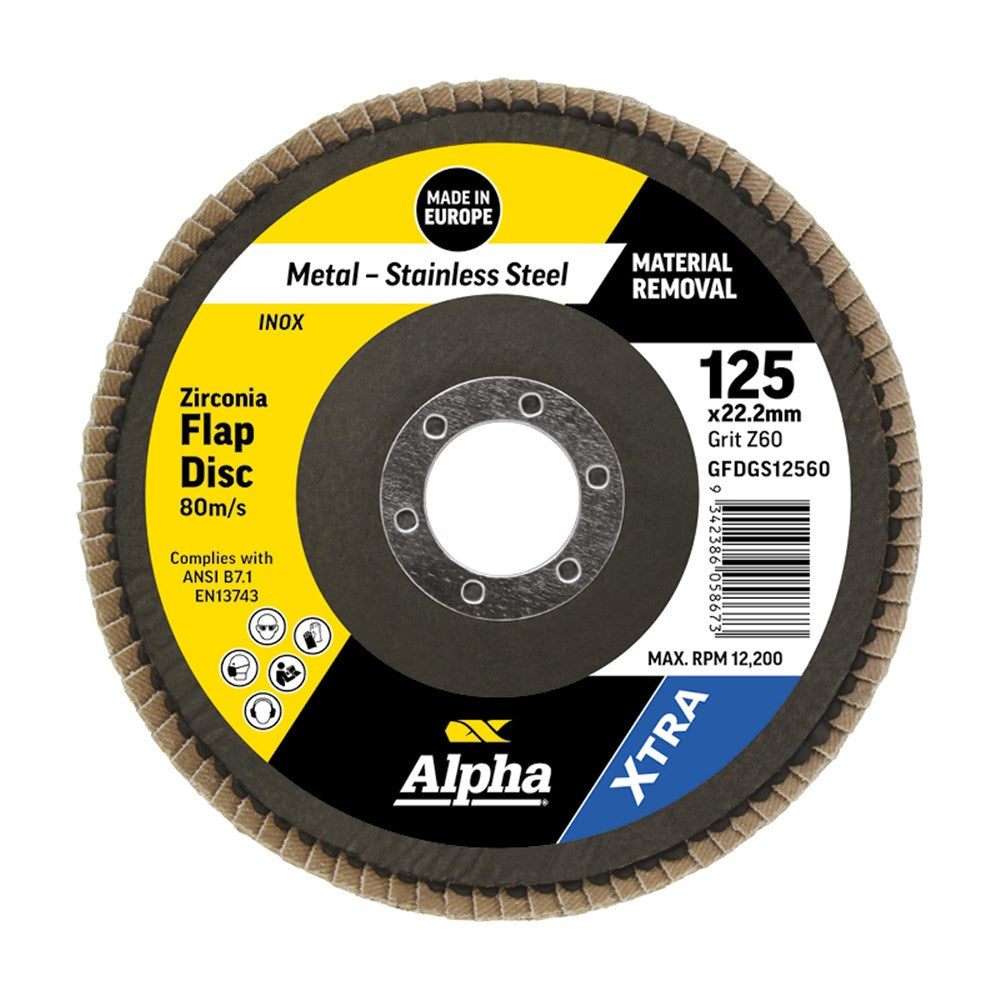 Sheffield Flap Disc Z60 Grit Zirconia Xtra