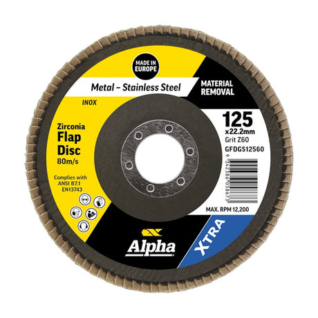 Sheffield Flap Disc Z60 Grit Zirconia Xtra
