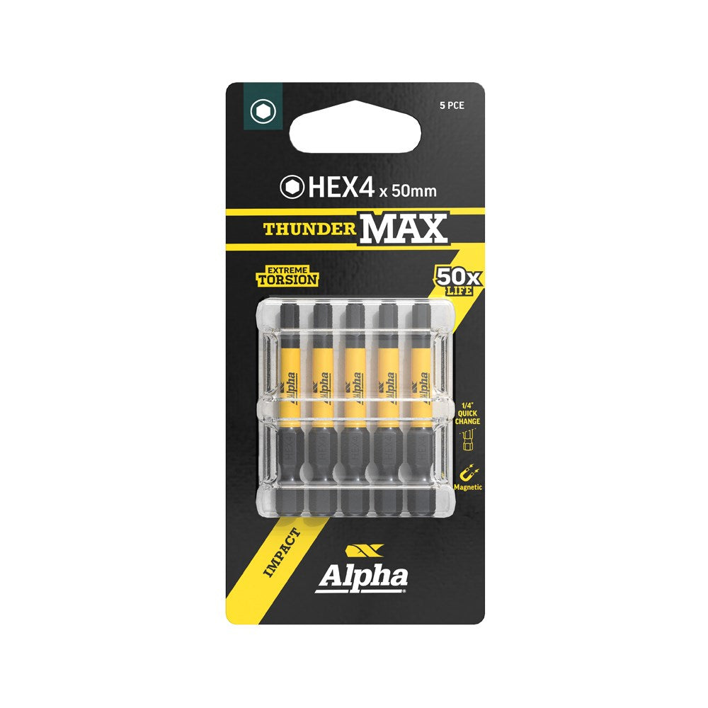 Sheffield ThunderMax HEX4 Impact Power Bit