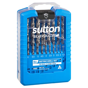 Sutton DRILL D101 JOBBER HSS SILV BULLET SET - DRILL D101 MTLS2 JOBBER HSS SILV BULLET SET 1/16-3/8IN 21PC