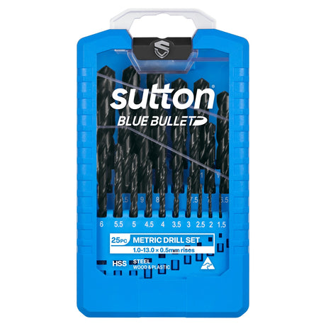 Sutton DRILL D102 JOBBER HSS BLUE BULLET SET - DRILL D102 S2 JOBBER HSS BLUE BULLET SET 1/16-3/8IN 21PC