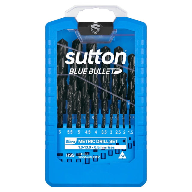 Sutton DRILL D102 JOBBER HSS BLUE BULLET SET - DRILL D102 S2 JOBBER HSS BLUE BULLET SET 1/16-3/8IN 21PC