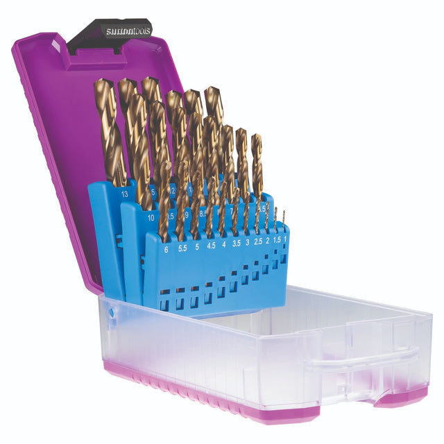 Sutton DRILL D109 JOBBER HSS-CO HD-COBALT SET - DRILL D109 S2 JOBBER HSS-CO HD-COBALT SET 1/16-3/8IN 21PC