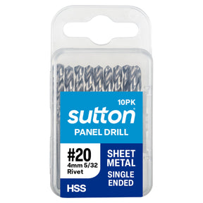 Sutton DRILL D132 PANEL SHORTIE HSS BRT 10PK - DRILL D132 PANEL SHORTIE HSS BRT 1/8" (3.18MM) 10PK