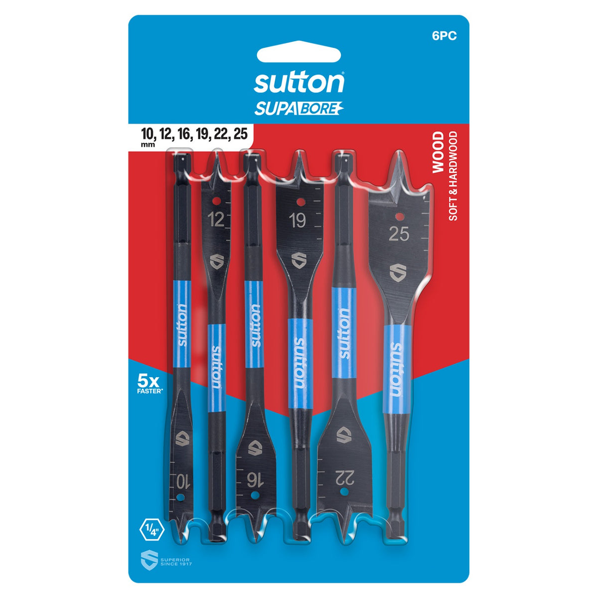Sutton Drill D501 Spade Bit Supabore Set — official supplier product image