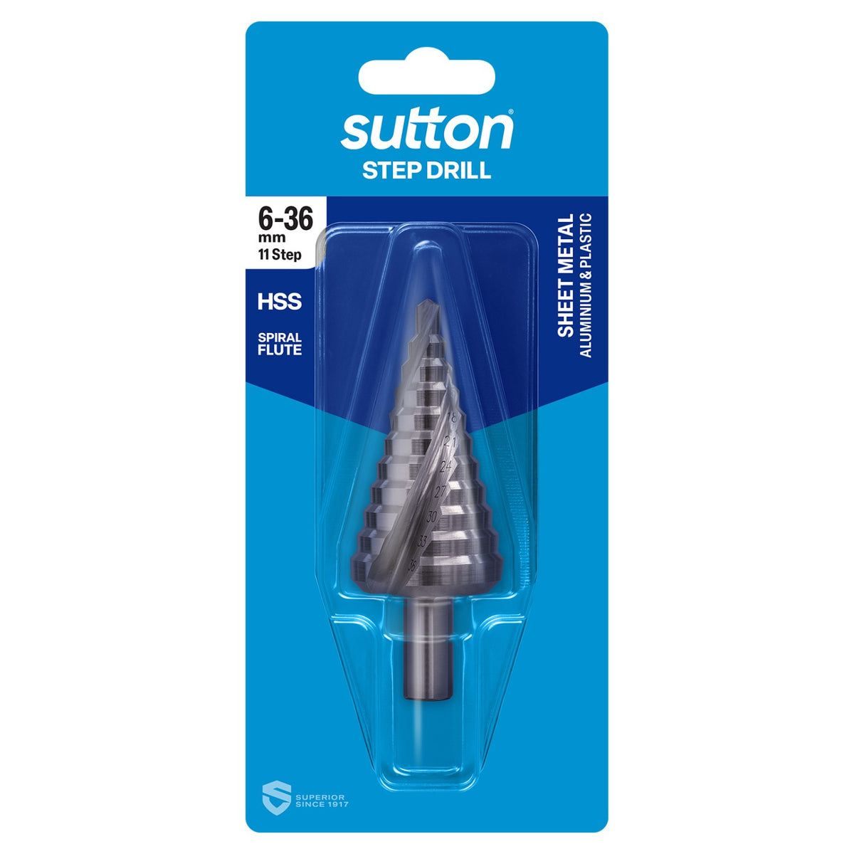Sutton Drill D504 Step HSS Spiral Flute -step