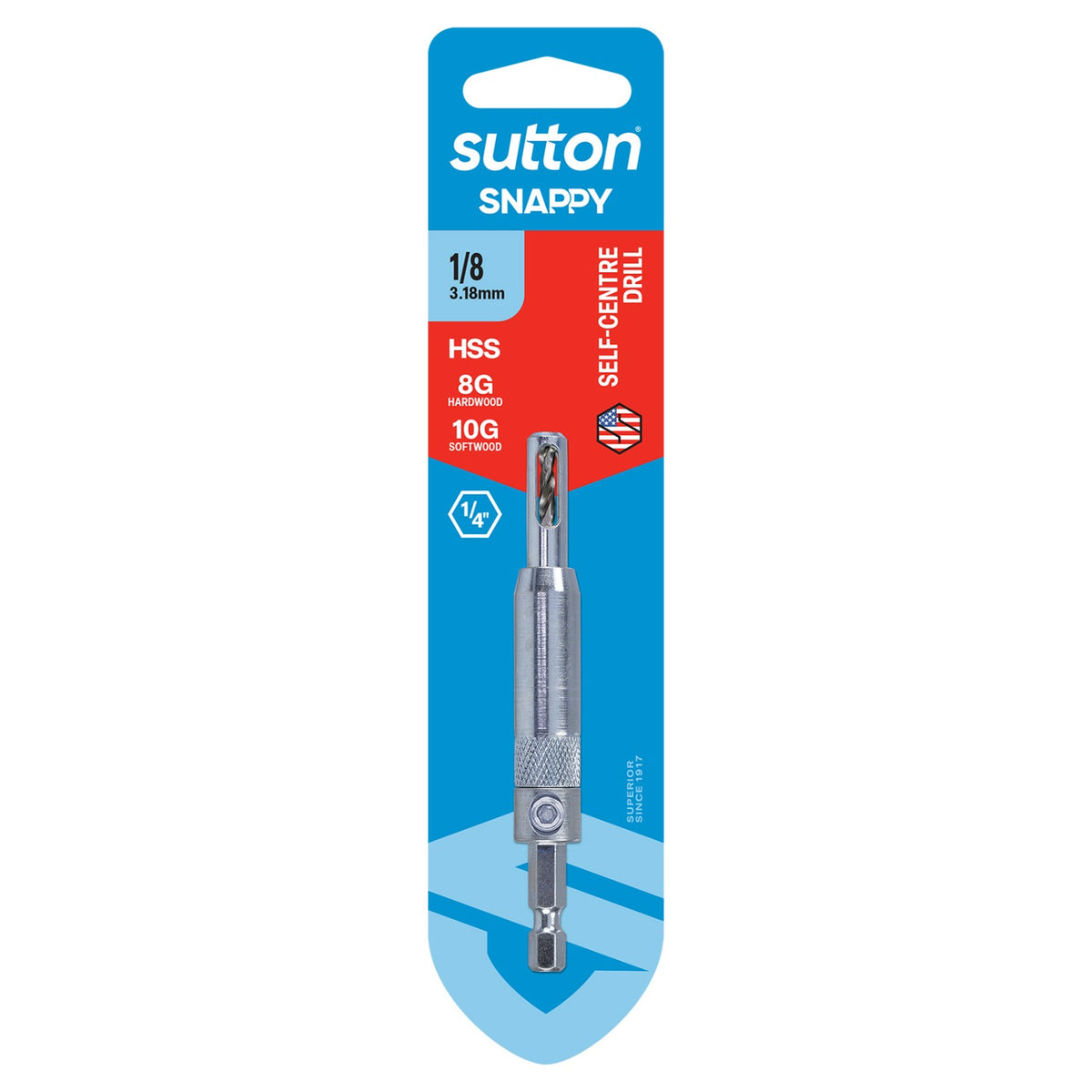 CARBiTOOL Drill D525 Self-cent Hex-sh Hinge Inst Snappy