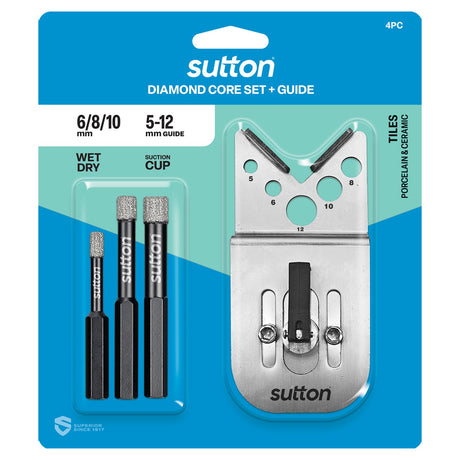 Sutton Drill D618 Diamond Core Bit Wet Dry Hex Shk Set
