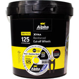 Alpha XTRA 125 x 1.0mm cut-off wheels – 100 pack with bonus snips
