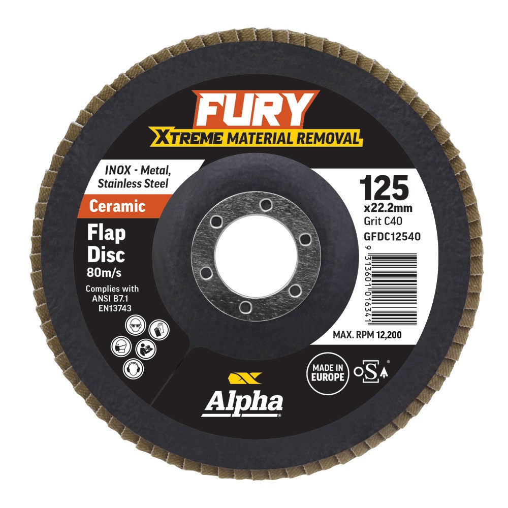 Sheffield Fury Ceramic Flap Disc C40 Grit