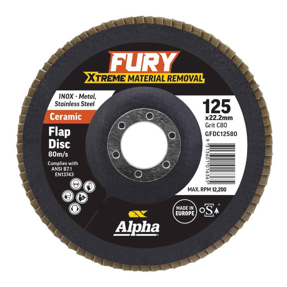 Sheffield Fury Ceramic Flap Disc C80 Grit