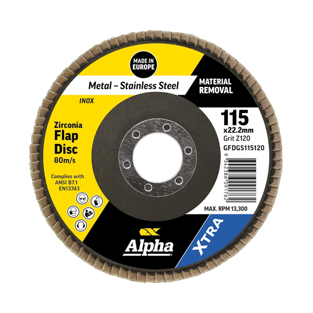 Sheffield Flap Disc Z120 Grit Zirconia Xtra