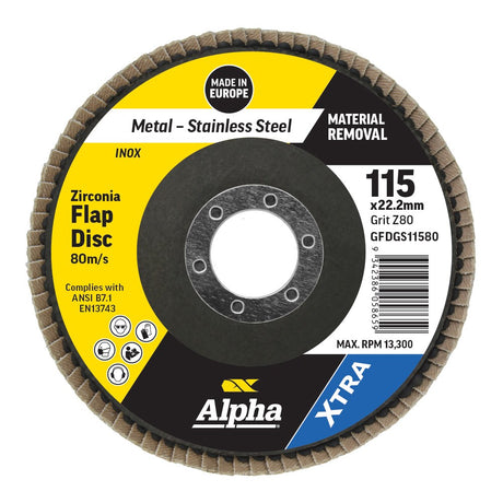 Sheffield Flap Disc Z80 Grit Zirconia Xtra