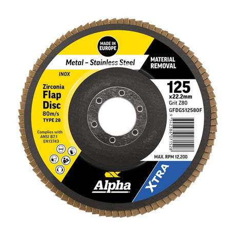 Sheffield Flap Disc Z80 Grit Zirconia Type Flat Xtra