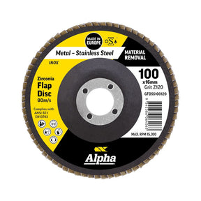 Sheffield Flap Disc Z120 Grit Zirconia Alpha