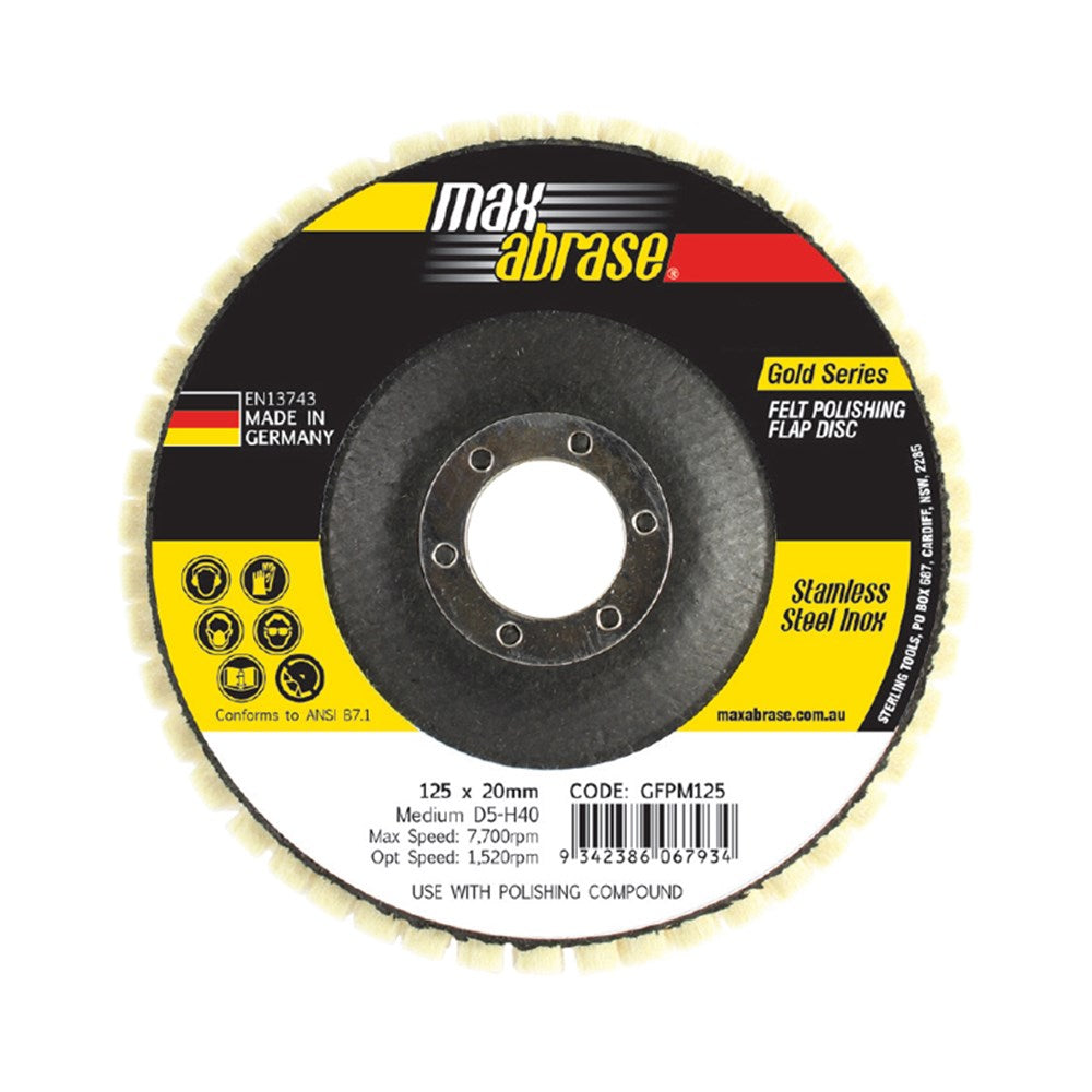 Sheffield Felt Polishing Flap Disc Medium D5-H40