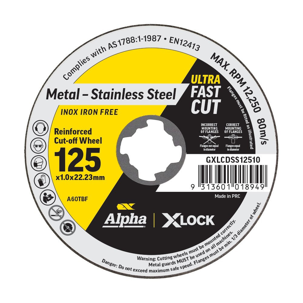 Sheffield Alpha Cutting Disc X-Lock Disc Trade Pack
