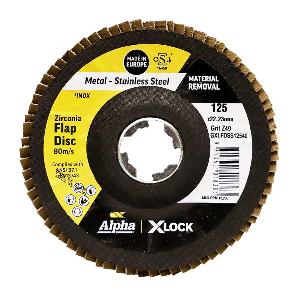 Sheffield Alpha Flap Disc X-Lock Zirconia