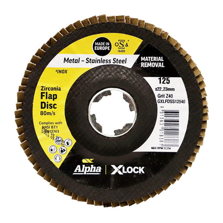 Sheffield Alpha Flap Disc X-Lock Zirconia