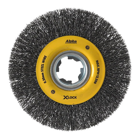 Sheffield Alpha Wheel Brush X-Lock Steel Wire Crimped