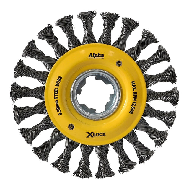 Sheffield Alpha Wheel Brush X-Lock Steel Wire Knotted