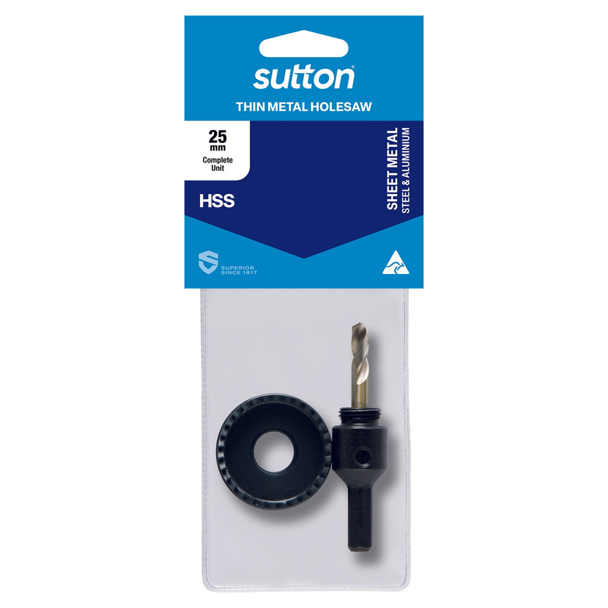 Sutton Holesaw H101 HSS Sheet Metal W Arbor