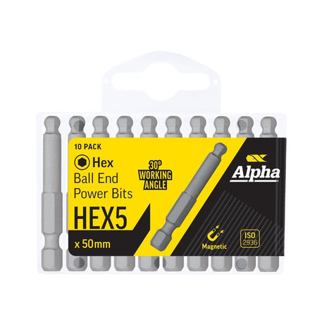 Sheffield Hex Ball End Power Bit Handipack
