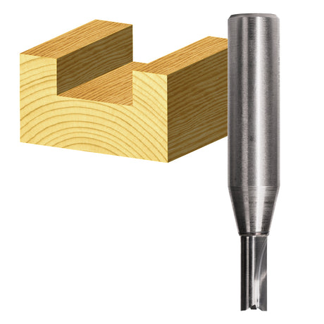 CARBiTOOL STRAIGHT BIT CARBIDE 2 FLT 1/2 SHK - STRAIGHT BIT 6.0MM CARBIDE, 2 FLT 1/2 SHK