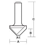 90° Vee Groove Bit with Flat | CARBiTOOL