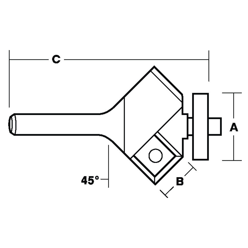 Replaceable Insert Bevel Trimming Bit 45° | CARBiTOOL