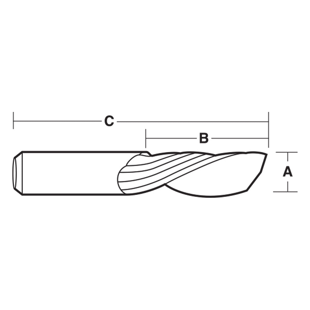 Spiral Flute Straight Bit Upcut For Plastic | CARBiTOOL