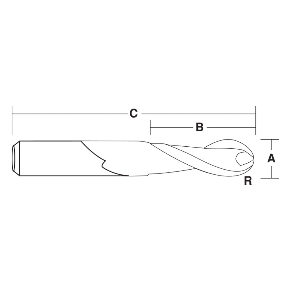 Spiral Bit with Ball End Up Cut | CARBiTOOL
