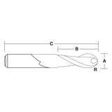 Spiral Bit with Ball End Up Cut | CARBiTOOL