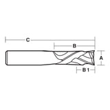 2 Flute Compression Bit For Mortising Short Up Cut | CARBiTOOL