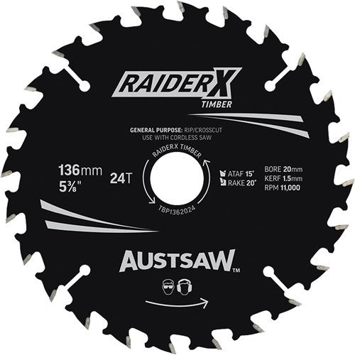 Sheffield Austsaw RaiderX Timber Blade T Thin Kerf — official supplier product image