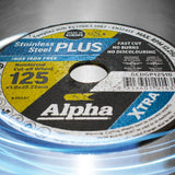 Δίσκος κοπής Alpha Xtra Stainless Plus 125 x 1,0 mm | 10 Συσκευασία 