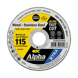 XTRA Reinforced Cut-off Wheels 115 x 1.0 mm | Alpha
